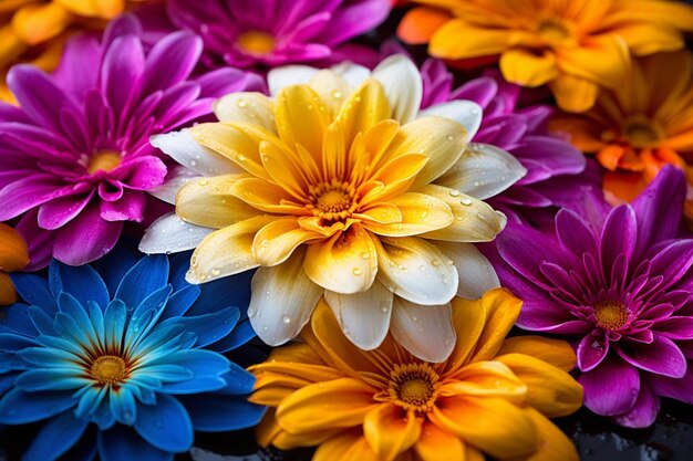 Vibrant floral decorations at onam festival in india displaying a colorful array of hues