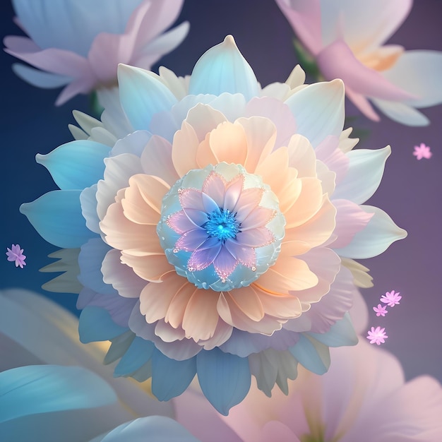 A vibrant flower with delicate ai generated