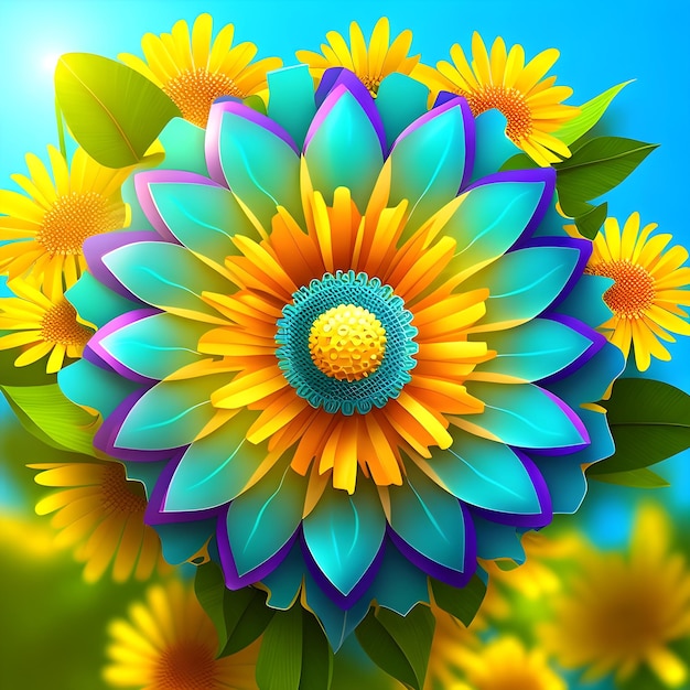 A vibrant flower with delicate ai generated