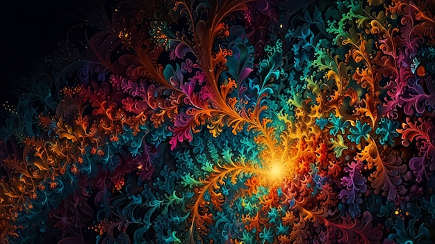 Vibrant Fractal Art Intricate Details