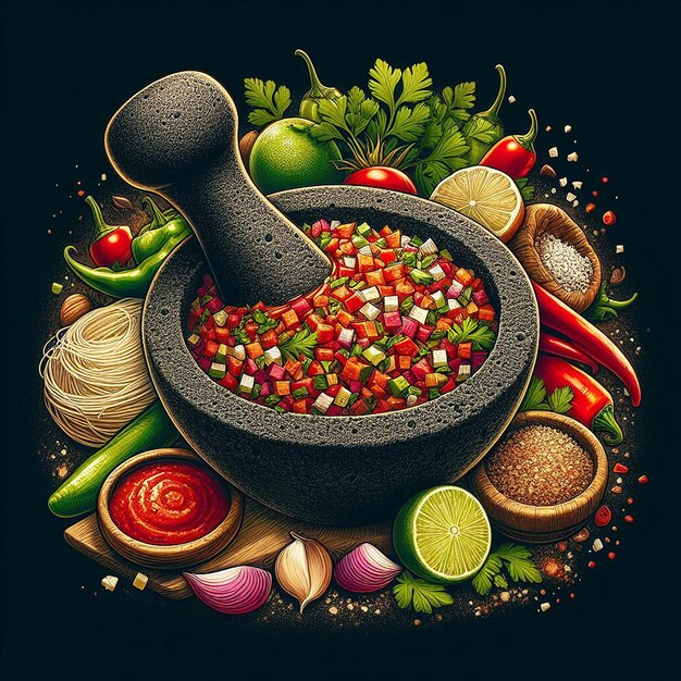 Photo vibrant fresh salsa ready to accompany a variety of dishes