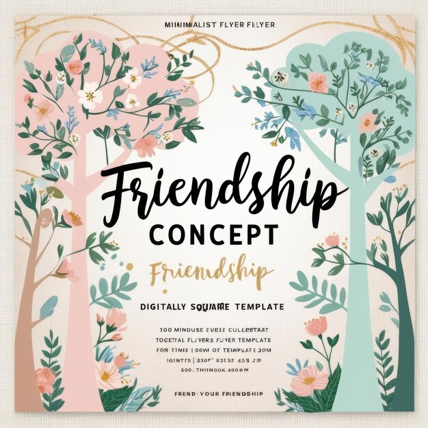 Photo a vibrant friendship concept square flyer template digital