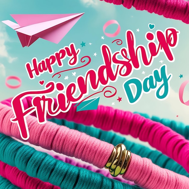 A Vibrant Friendship Day with Colorful Bracelets and a Soaring Paper Plane