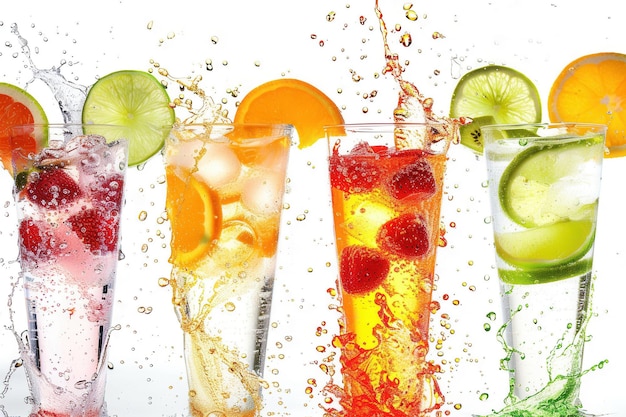 Photo vibrant fruit drink collection highquality images of various fruit drinks