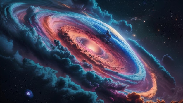 Vibrant galaxy cloud swirls amidst starry cosmos capturing universes marvels Supernova wallpaper