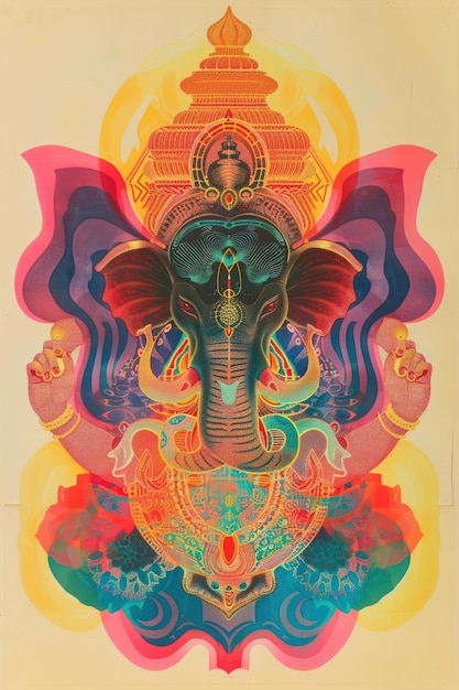 Photo vibrant ganesha spiritual artwork