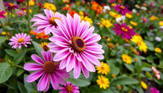 Vibrant Garden of Daisy Blooms