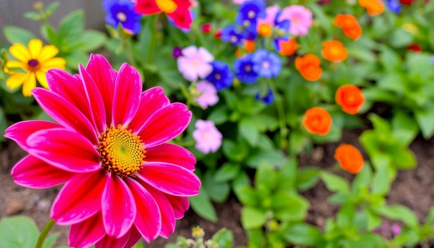 Photo vibrant garden of daisy blooms