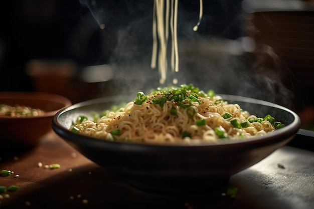 Vibrant Garnish Macro Shot of Finely Chopped Scallions Sprinkled with Freshness