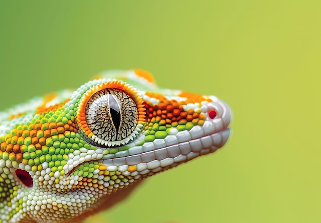 Photo vibrant gecko a closeup of natures masterpiece