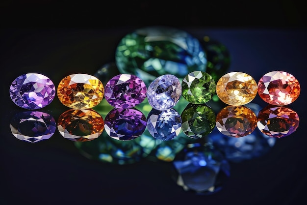 Vibrant gemstone arrangement showcasing natural brilliance and allure