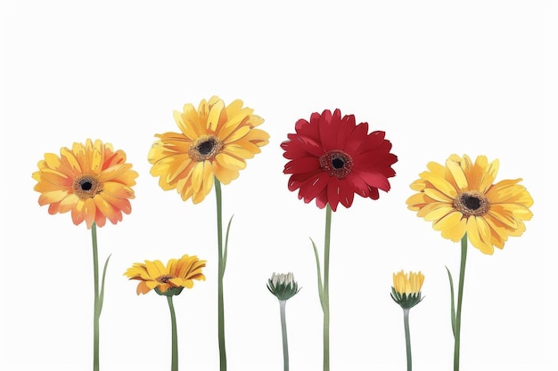 Vibrant Gerbera Daisies in Minimalist Setting