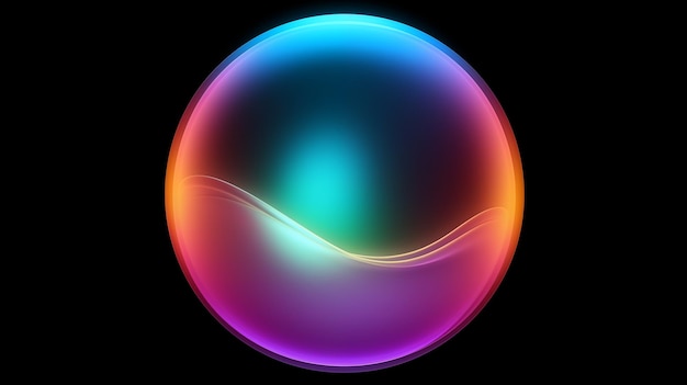 Photo a vibrant glowing colorful orb with gradient shades and smooth patterns