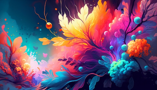 Vibrant Glowing Wallpaper watercolor styleGenerative AI