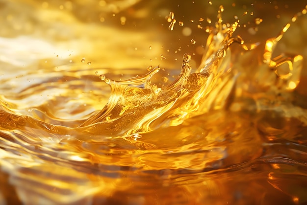 Vibrant Golden Liquid Splash Captured in High Resolution