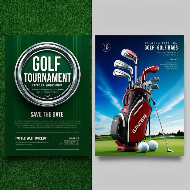 Vibrant Golf Tournament Poster Design Mockup