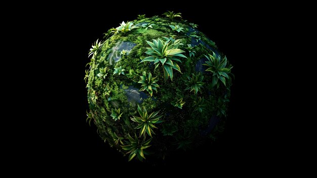 Vibrant Green Botanical Sphere Showcasing Nature39s Sustainable Cycles