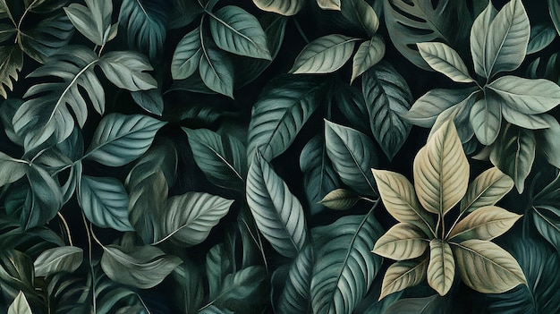 Photo vibrant green foliage closeup with textured leaves in natural light and detailed veingenerative ai