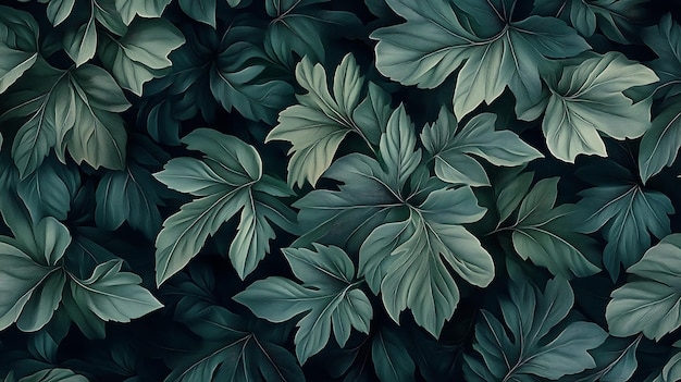 Photo vibrant green foliage closeup with textured leaves in natural light and detailed veingenerative ai