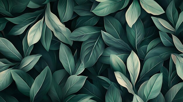 Photo vibrant green foliage closeup with textured leaves in natural light and detailed veingenerative ai