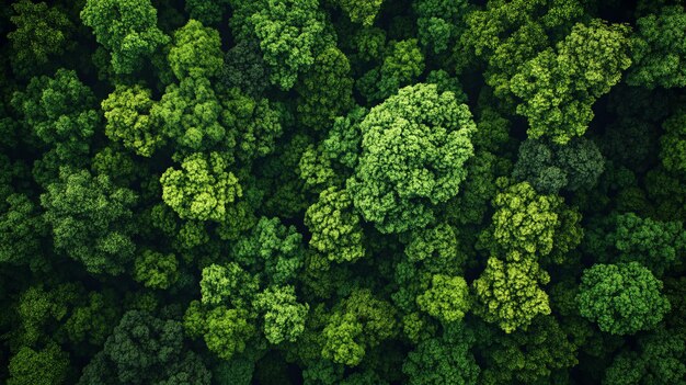 Vibrant Green Forest Canopy with Tranquil Foliage