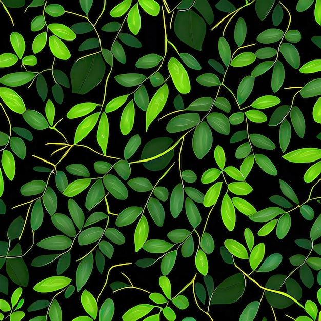 Vibrant green leaf veins in tropical foliage macroxA