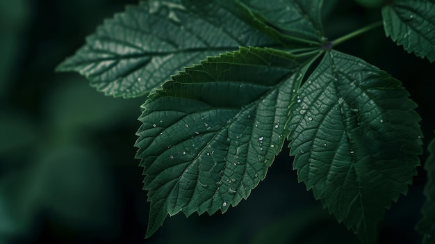 Vibrant Green Leaf With Water Droplets