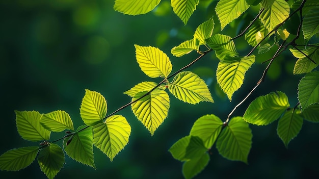 Vibrant Green Leaves Bathing in Natural Sunlight