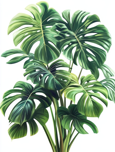 Photo vibrant green monstera plant