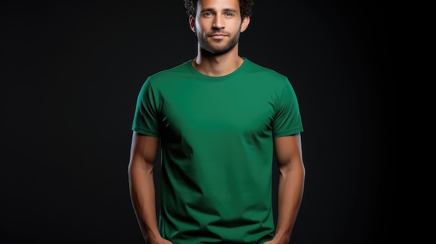 Photo vibrant green tshirt model