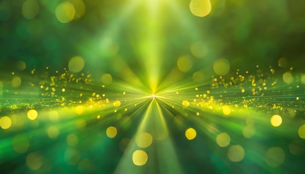 Vibrant Green and Yellow Background With Bright Lights Generative AI