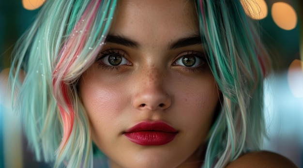 Vibrant hair and makeup portrait