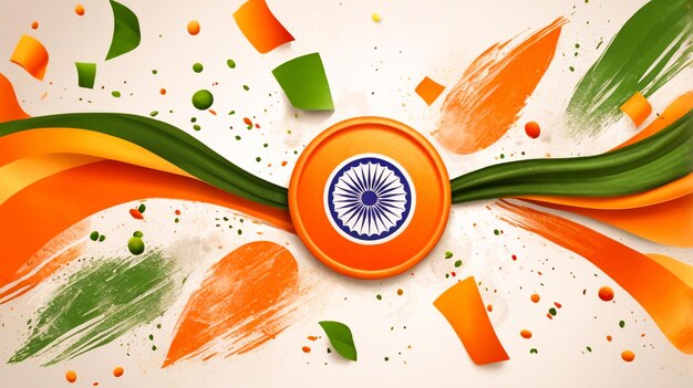 Photo vibrant hd wallpaper of the indian flag capturing its colors and emblematic design