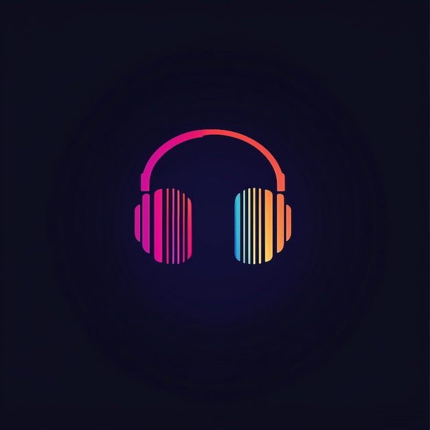 Photo vibrant headphone graphic illustration