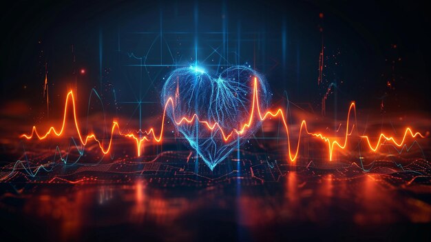 Photo vibrant heart pulse wallpaper heartbeat pattern