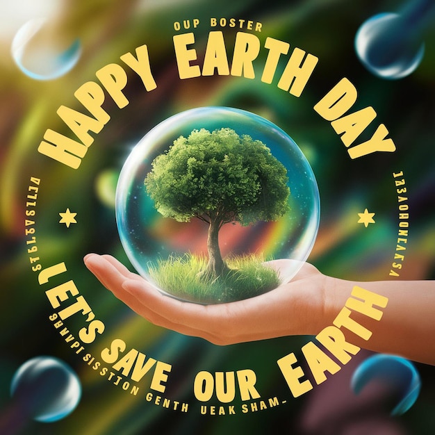 A vibrant and heartwarming earth day themed illustration