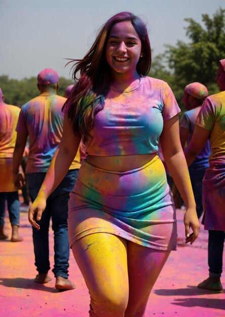 Vibrant Holi Scenes with Hot Girls Radiant Spirit