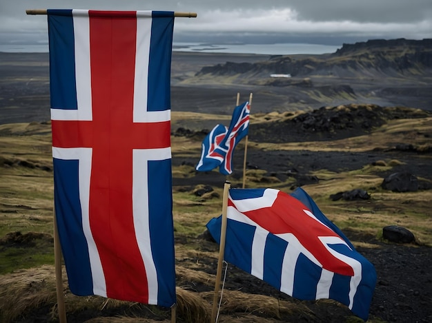 Photo vibrant iceland flag collection