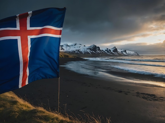 Photo vibrant iceland flag collection