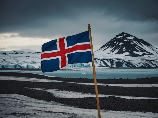 Photo vibrant iceland flag collection