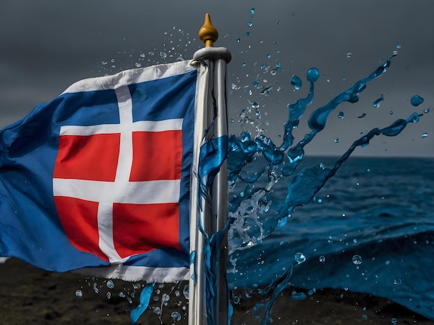 Photo vibrant iceland flag collection