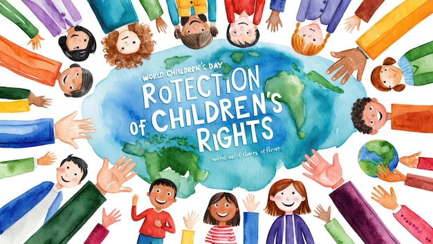 Photo a vibrant illustration celebrating children39s activism and world children39s day