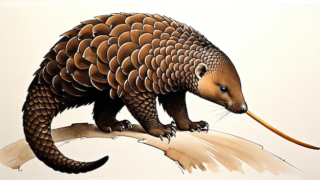 Photo vibrant illustration of pangolin illustration