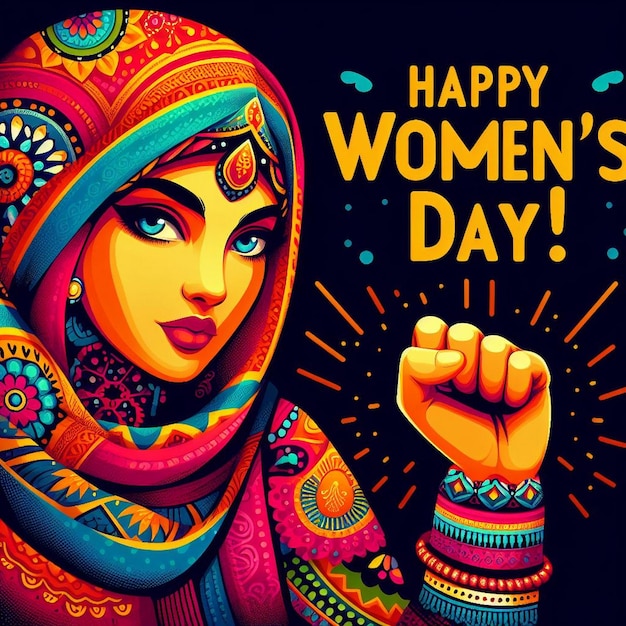 Vibrant illustration of Womens Day poster Happy Womens Day post design Womens Day banner