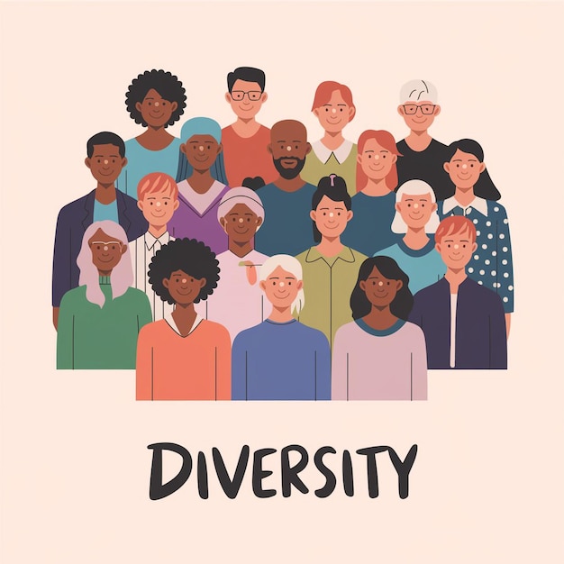 Photo vibrant illustrations celebrating diversity and inclusion across cultures