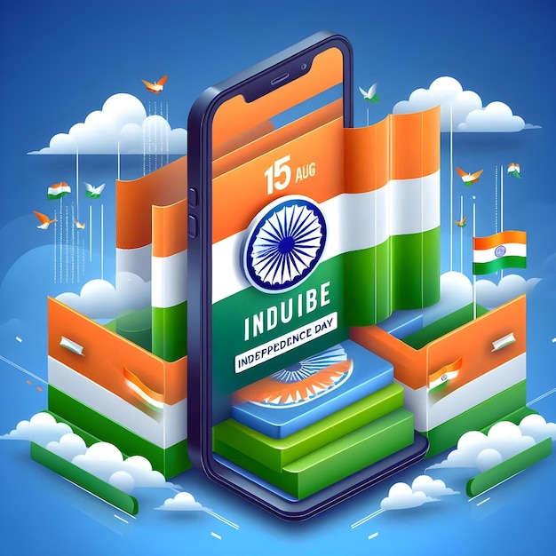 Vibrant Independence Day India 3D Animated Flag Colors