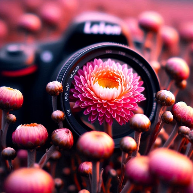 Photo vibrant and intricate garden flowers in bloom