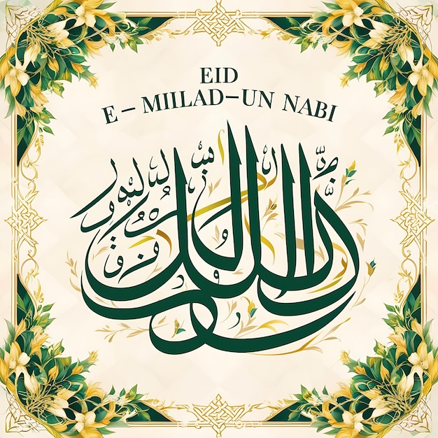 Photo a vibrant intricately designed banner celebrating eid emiladun nabi with a harmonious blend of i