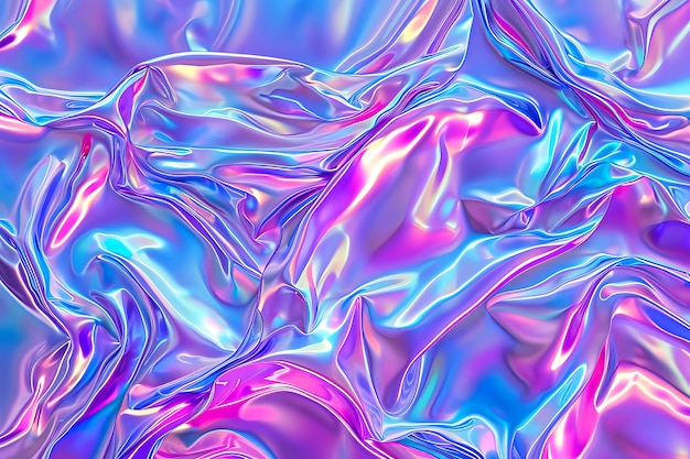 Vibrant Iridescent Waves on a Glossy Surface