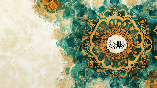 A Vibrant Islamic Background with a Blend of Traditional and Modern Patterns